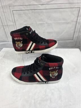 Y2K US Polo Ralph Lauren High Top Tiger Sneakers Sz 4.5
